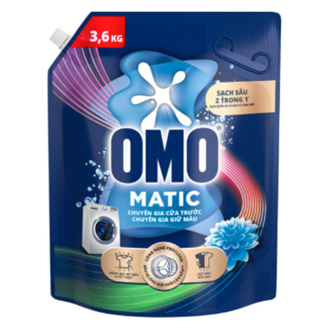 OMO Nước Giặt Máy Giặt Cửa Trước Giữ Màu (3.6KG * 4 Túi)