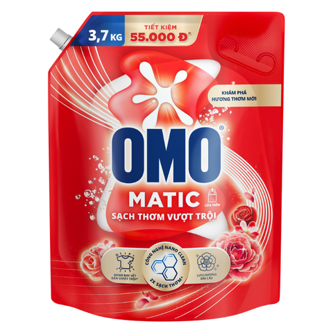 OMO Nước Giặt Matic Sạch Thơm Vượt Trội (3.7KG * 4 Túi)