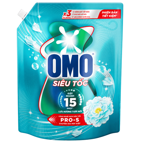 OMO Nước Giặt Siêu Tốc Lưu Hương Tươi Mới (3.4KG * 4 Túi)