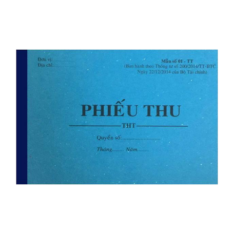Phiếu thu 1 Liên (100 tờ * 100 cuốn)