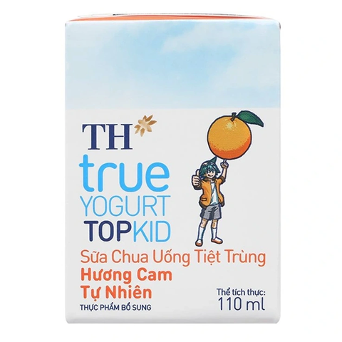 Sữa Chua Uống Tiệt Trùng Topkid Cam (110ML*48 Hộp)