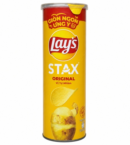 Snack Lay's Stax Khoai Tây Miếng Vị Tự Nhiên (90G * 16 Hộp)