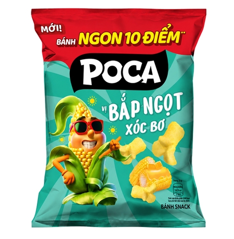Snack Poca Vị Bắp Ngọt Xóc Bơ (60G * 70 Gói)
