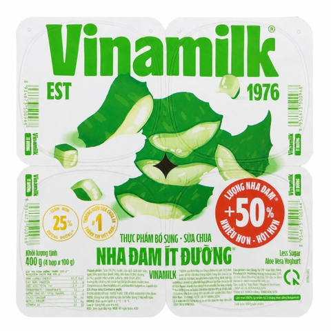 Sữa Chua Nha Đam Ít Đường Vinamilk (100G * 48 Hộp)