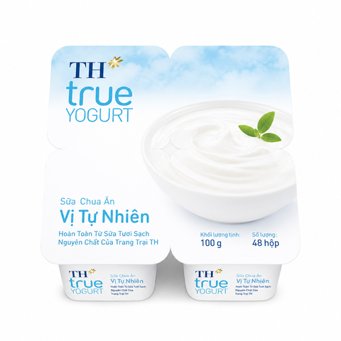 Sữa Chua Ăn Vị Tự Nhiên TH TRUE YOGURT (100G*48 Hũ)