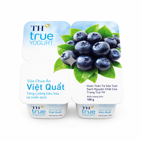 Sữa Chua Ăn Việt Quất TH TRUE YOGURT (100G*48 Hũ)