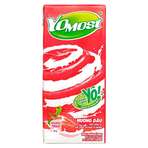 Sữa Chua Lên Men Thanh Trùng Yomost Dâu (170ML * 48 hộp)