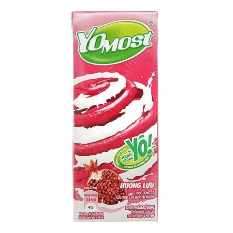 Sữa Chua Uống Lên Men Tự Nhiên Yomost Hương Lựu (170Ml*48 Hộp)