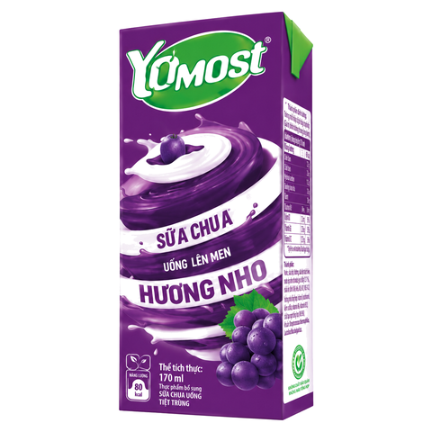 Sữa Chua Lên Men Thanh Trùng Yomost Nho (170ML*48 Hộp)