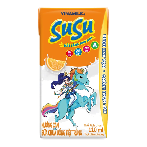 Sữa Chua Uống Tiệt Trùng Hương Cam Vinamilk Susu Hộp (110Ml *48 hộp)