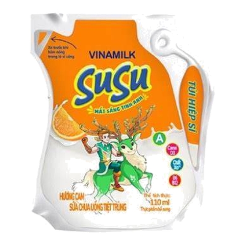 Sữa Chua Uống Tiệt Trùng Hương Cam Vinamilk Susu Túi (110Ml*24 túi)