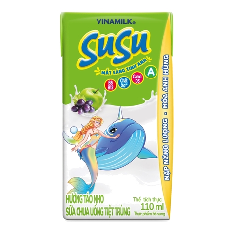 Sữa Chua Uống Tiệt Trùng Hương Táo Nho Vinamilk Susu Hộp (110Ml*48 hộp)