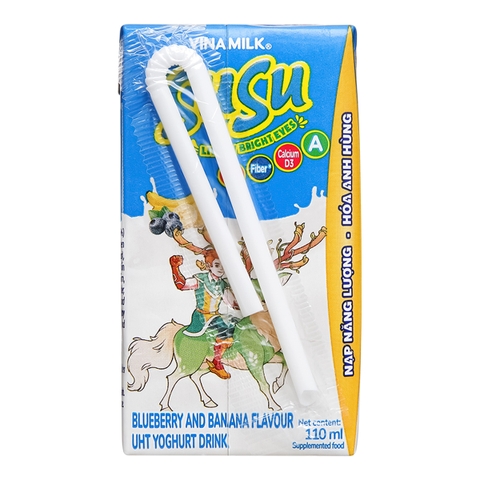 Sữa Chua Uống Tiệt Trùng Hương Việt Quất Chuối Vinamilk Susu Hộp (110Ml*48 hộp)
