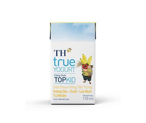 Sữa Chua Uống Tiệt Trùng Topkid Dâu-Chuối-Lúa Mạch  (110ML*48 hộp)