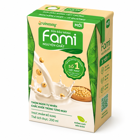 Sữa Đậu Nành Fami Nguyên Chất (200ML*36 Hộp)