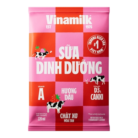 Sữa Dinh Dưỡng Hương Dâu Vinamilk F220Ml (220ML*48 bịch)