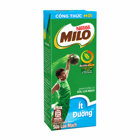 Sữa lúa mạch NESTLÉ MILO Ít Đường (180ML*48 hộp) Mới