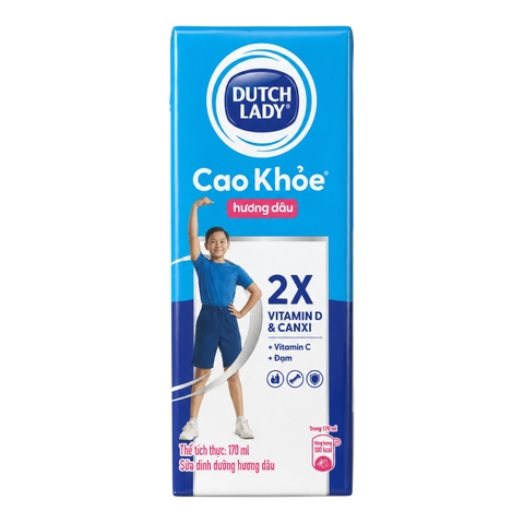 Sữa Tiệt Trùng Cao Khỏe Hương Dâu Dutch Lady (170ML * 48 Hộp)