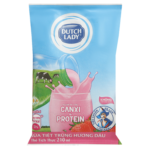 Sữa Tiệt Trùng Dutch Lady Hương Dâu (220ML*48 Bịch)