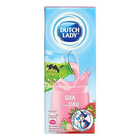 Sữa Tươi Tiệt Trùng Duchlady Dâu (180Ml*48 Hộp)
