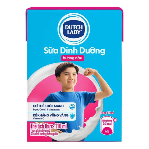 Sữa Tươi Tiệt Trùng Dutch Lady Dâu (110Ml*48 Hộp)
