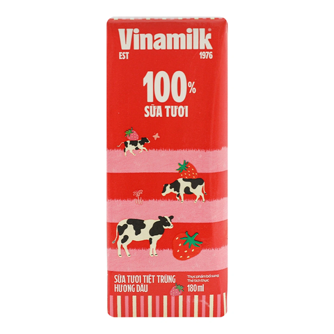 Sữa Tươi Tiệt Trùng Hương Dâu Vinamilk (180Ml*48 hộp)