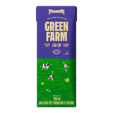 Sữa Tươi Tiệt Trùng Rất Ít Đường Vinamilk Green Farm (180Ml*48 hộp)