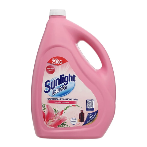 Sunlight Nước Lau Sàn Tinh Dầu Thảo Mộc Hương Lily & Bạch Trà (3.6KG * 3 Can)