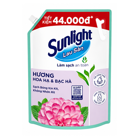 Sunlight Nước Lau Sàn Tinh Dầu Thảo Mộc Hoa Hạ Bạc Hà (3.6KG * 4 Túi)