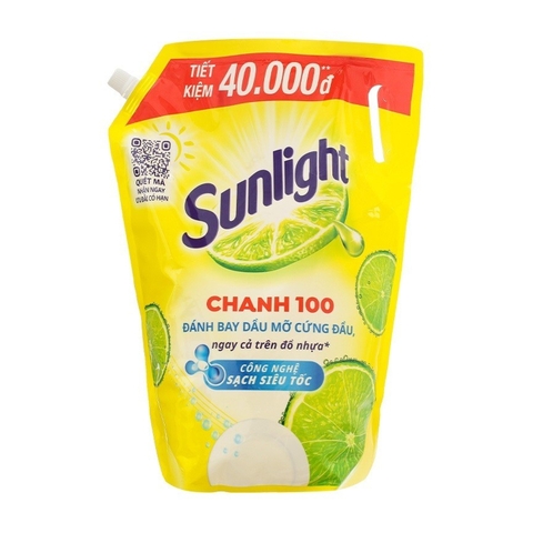 Sunlight Nước Rửa Chén Chanh Mới (3.1KG * 4 Túi)