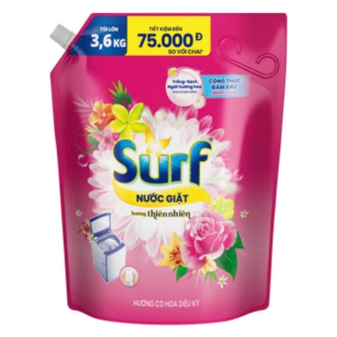SURF Nước Giặt Hương Hoa Hồng Pháp Và Nhài Tây(2.9Kg * 4 túi)