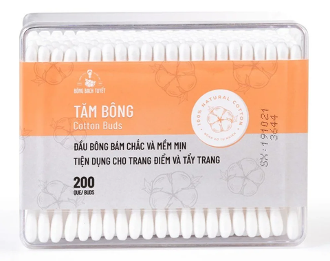 Tăm Bông Bông Bạch Tuyết (200 Que*120 hộp)
