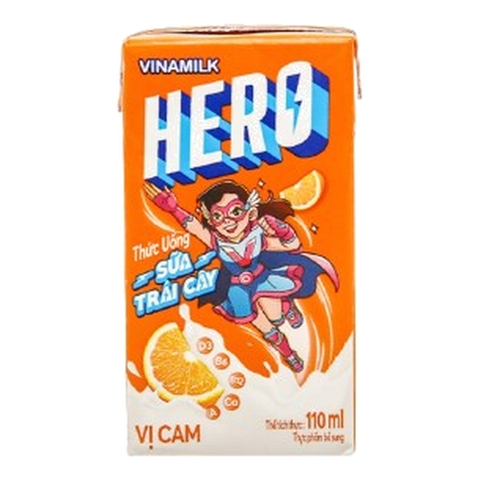 Thức Uống Sữa Trái Cây Vị Cam Vinamilk Hero (110Ml *48 hộp)