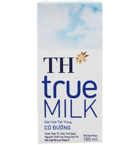 Sữa Tươi Tiệt Trùng Có Đường TH True Milk (180ML*48 hộp)