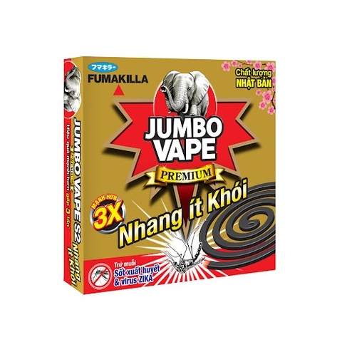 Nhang Muỗi Ít Khói Jumbo Vape Cao Cấp Hộp 222G (10 Khoanh)