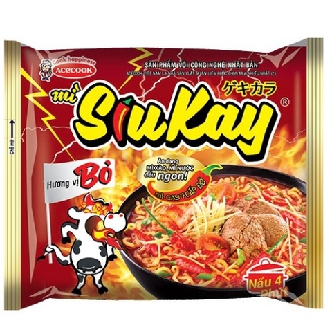 Mì Siukay Hương Vị Bò (127G*24 Gói)