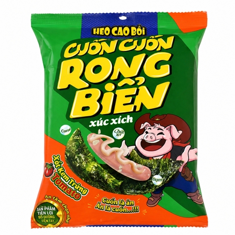 Xúc Xích Tiệt Trùng Heo Cao Bồi Rong Biển Cuốn Thanh Hải Sản (39G*20 Gói + 1Gói Xốt 5.5G+ 1Gói Rong Biển 2G + 1Gói Gạo Lứt 2G)