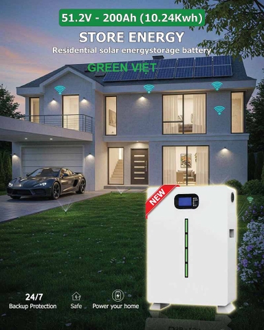 Bộ pin lithium lưu 200ah cho hệ thống năng lượng mặt trời gia đình