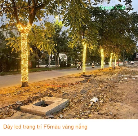 Dây led trang trí ngoài trời F5 LF07 màu vàng nắng