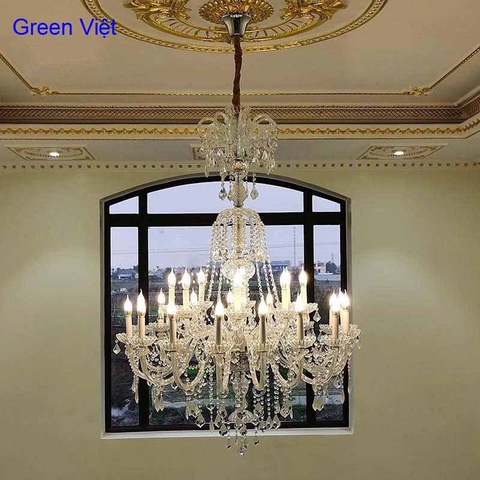 Đèn Chùm Pha Lê Cao Cấp 18 Tay TPL18 Biệt Thự, Nhà Hàng