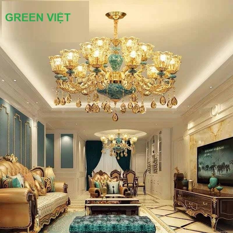 Đèn Chùm Pha Lê CCP-6078-15-G( 15 Tay)