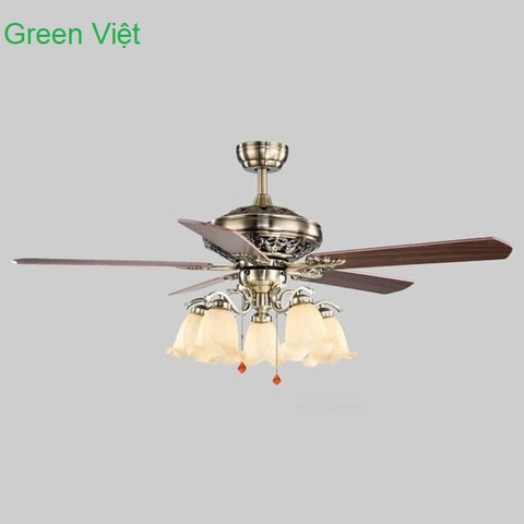 Đèn chùm quạt trần GV 12 Hiện Đại Green Việt