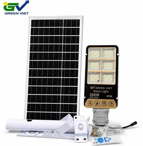 Đèn đường năng lượng mặt trời ánh sáng vàng 300w