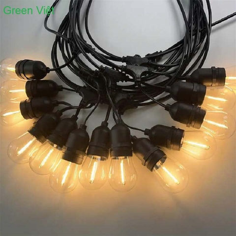 Đèn led trang trí 10m 20 bóng Edison LEDT03 Màu Vàng Ấm