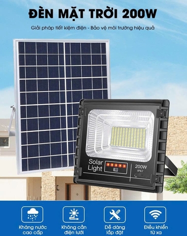 Đèn Năng Lượng Mặt Trời GV2-200W Lắp trong hoặc Ngoài Nhà