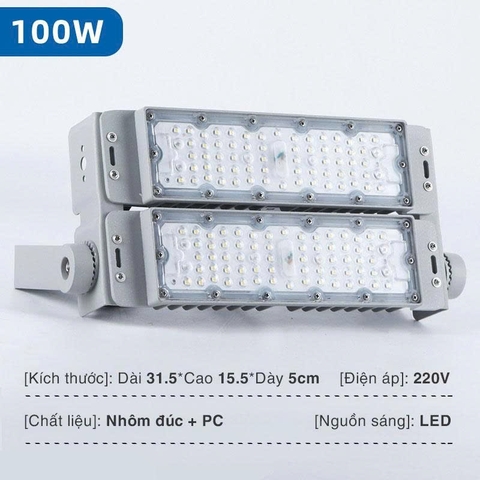 Đèn pha led 100W điện 220V ánh sáng trắng