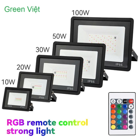 Đèn Pha Led Nhiều Màu RGB 10W, 20W, 30W, 50W đến 100W