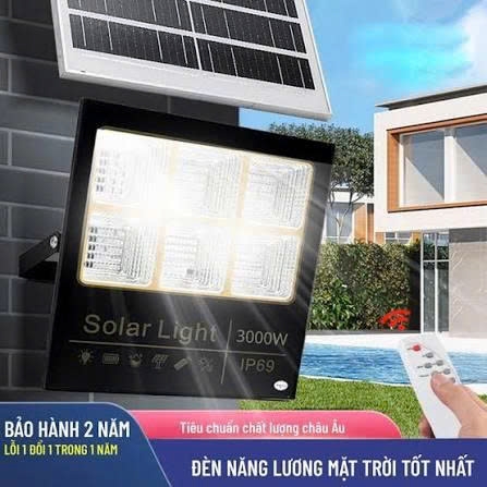 Đèn Pha Năng Lượng Mặt Trời 3000W PLN3000 Công Suất Ảo