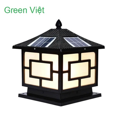Đèn trụ cổng năng lượng mặt trời DTCNM02 hình mái nhà