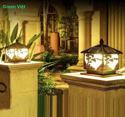 Đèn trụ cổng năng lượng mặt trời TNL401 trang trí trụ cổng, hàng rào, sân vườn